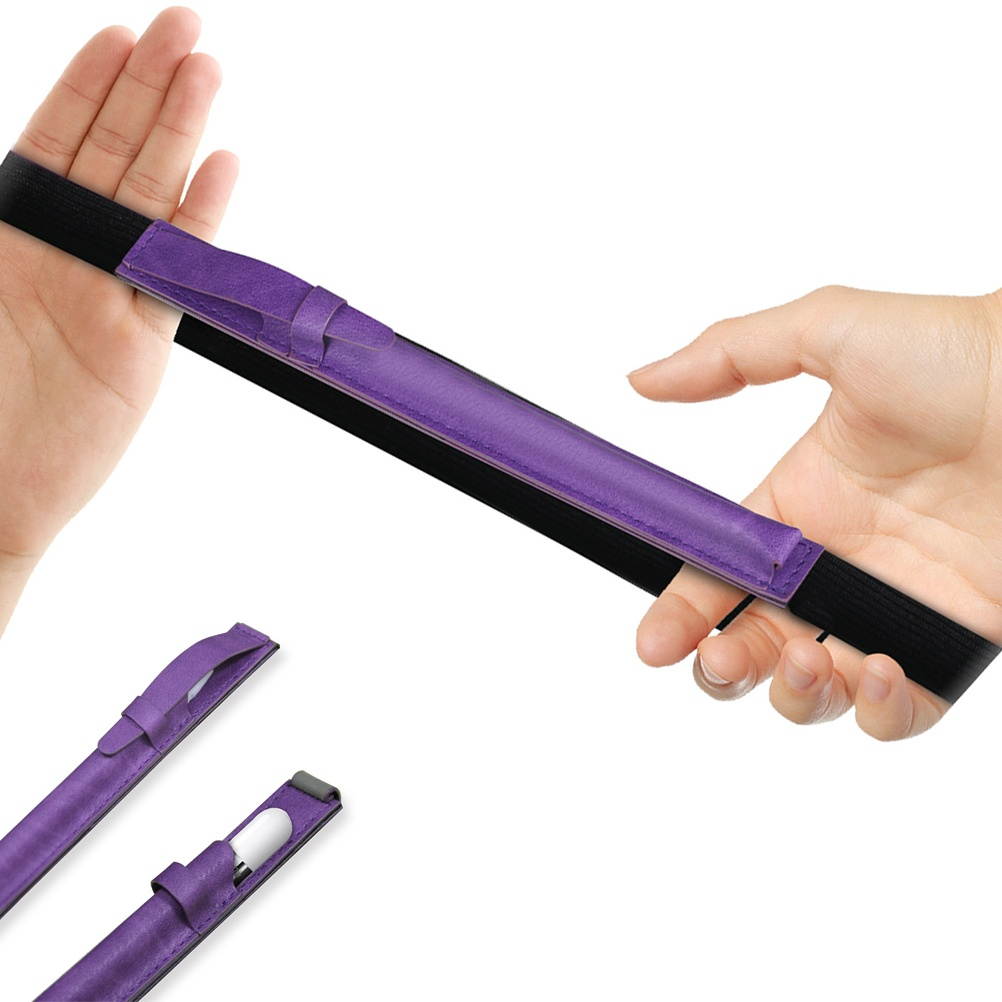 Pencil Case Holder for Apple Pencil PU Leather Elastic Pencil Pocket Sleeve Pouch Accessories for Apple iPad Pro 9.7 iPad Pro 10.5 iPad Pro 12.9 (Black)