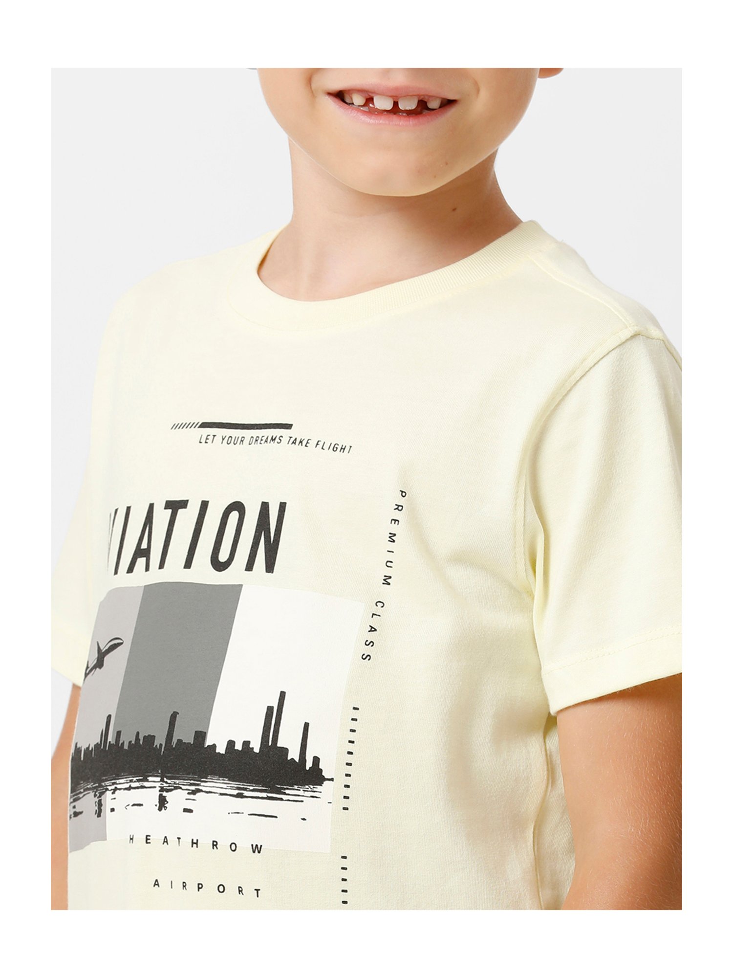 Kate & Oscar Kids Yellow Printed T-Shirt
