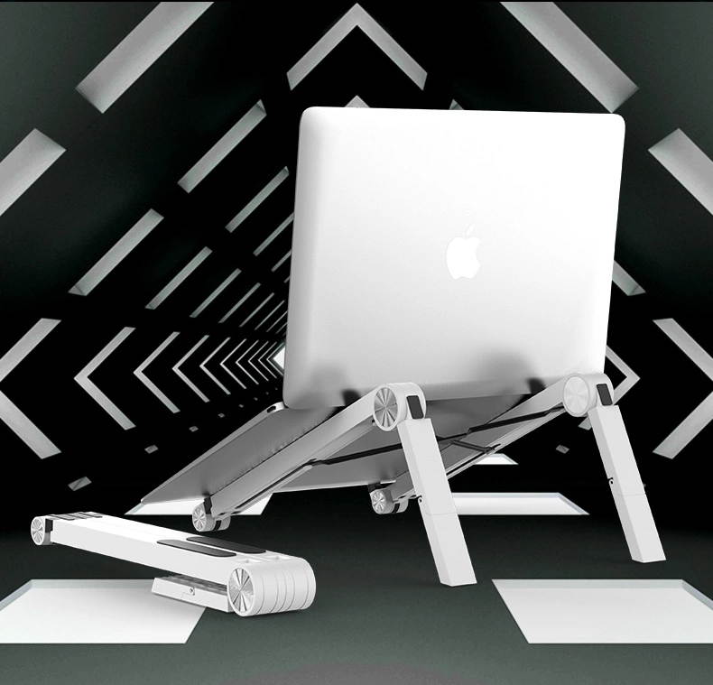 Laptop Stand Cooling Stand Lightweight Plastic Portable Lapto Stand Foldable Portable Tablet Stand (Black)