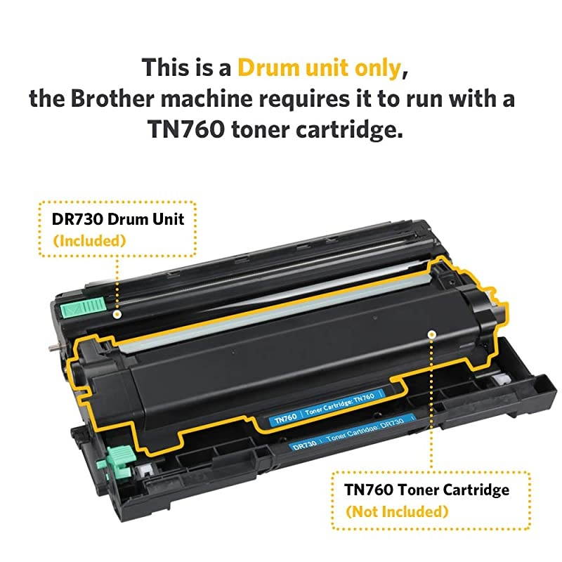 1PK Compatible Drum Unit for Brother DR730 DR730 DR 730 760 Drum for Brother HLL2350DW HLL2390DW HLL2395DW HLL2370DW XL DCPL2550DW MFCL2710DW MFCL2730DW MFCL2750DW XL Printer