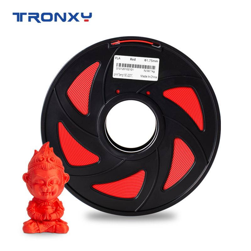 TRONXY PLA 3D Printer Filament 1.75mm Dimensional Accuracy +/- 0.05mm 1kg(2.2lbs) Spool, Red