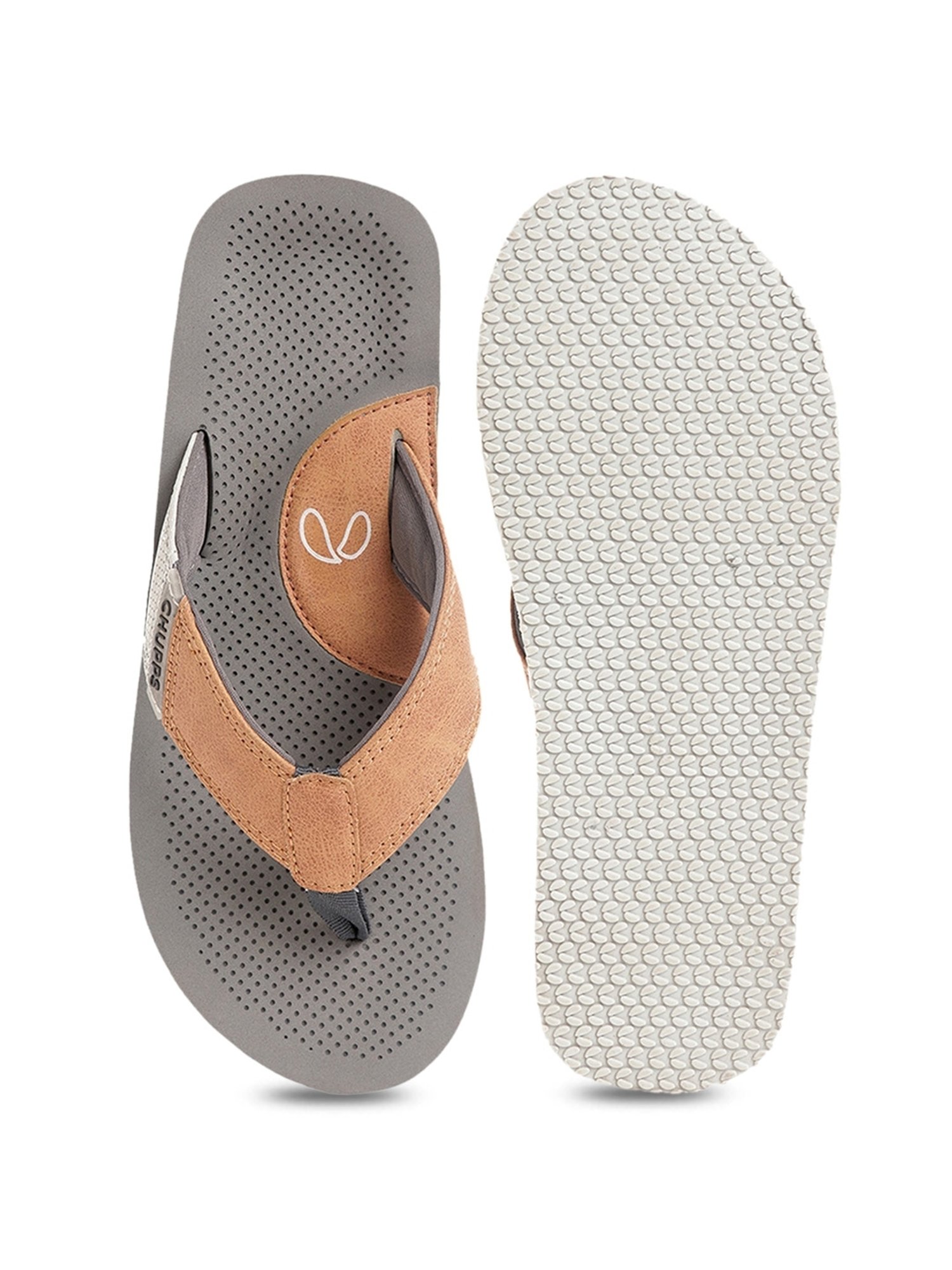 Chupps Men's Grey Flip Flops