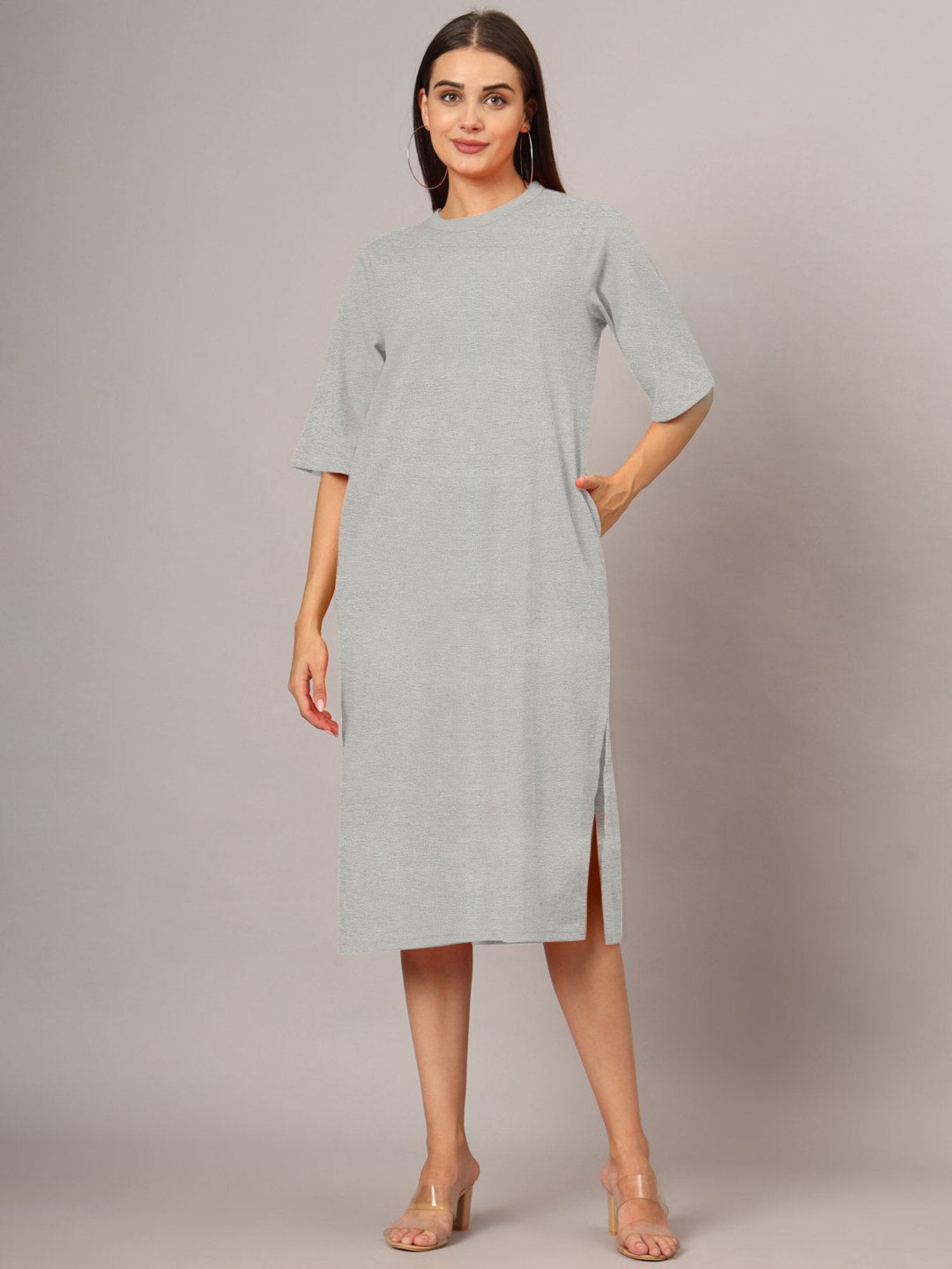 BRINNS Grey Melange Midi Dress