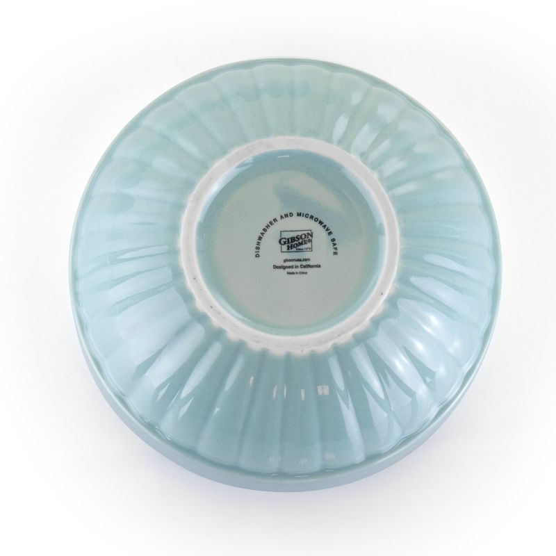 Gibson Home Plaza Cafe 5 Piece Assortment Round Stoneware Bowl Set in Blue