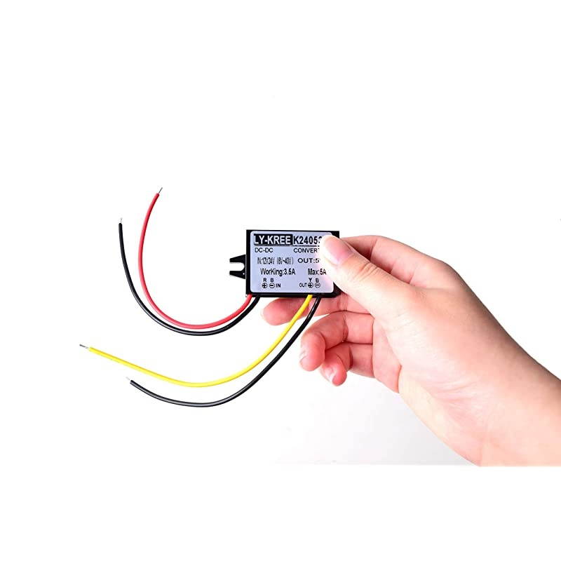 12v 24v to 5v Step Down Converter Regulator 5A 25W Power Adapter Reducer for Car Electronics Truck Vehicle Boat Solar System Accept 840V Inputs