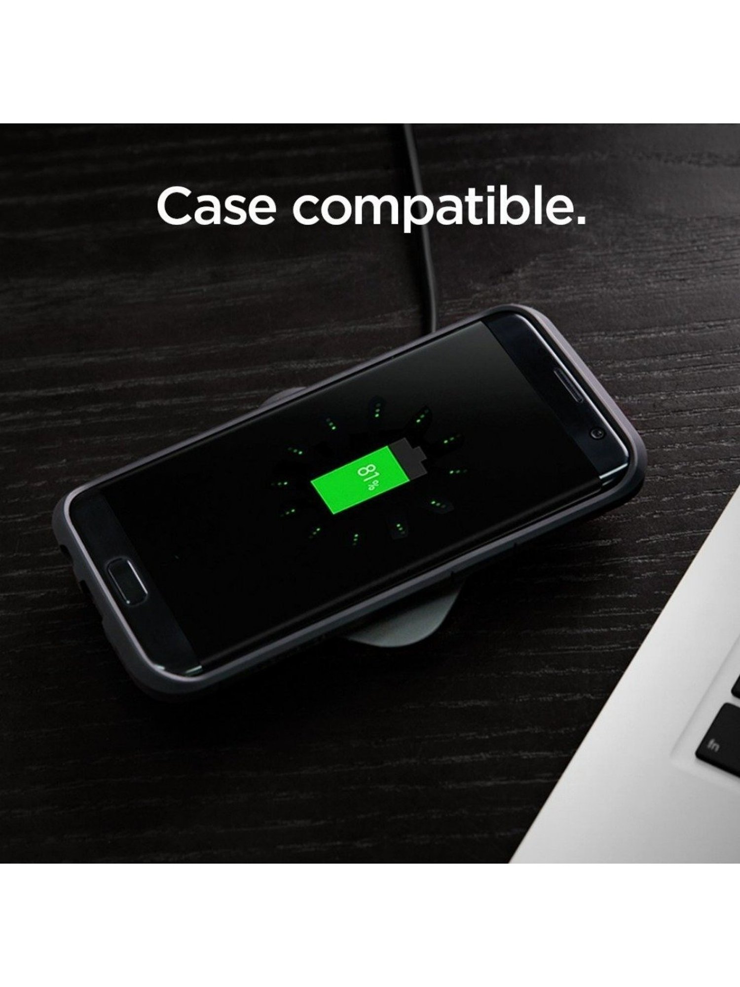 Spigen F301W, 10W Fast Wireless Charger Compatible For All Qi-Enabled Smartphones (White)