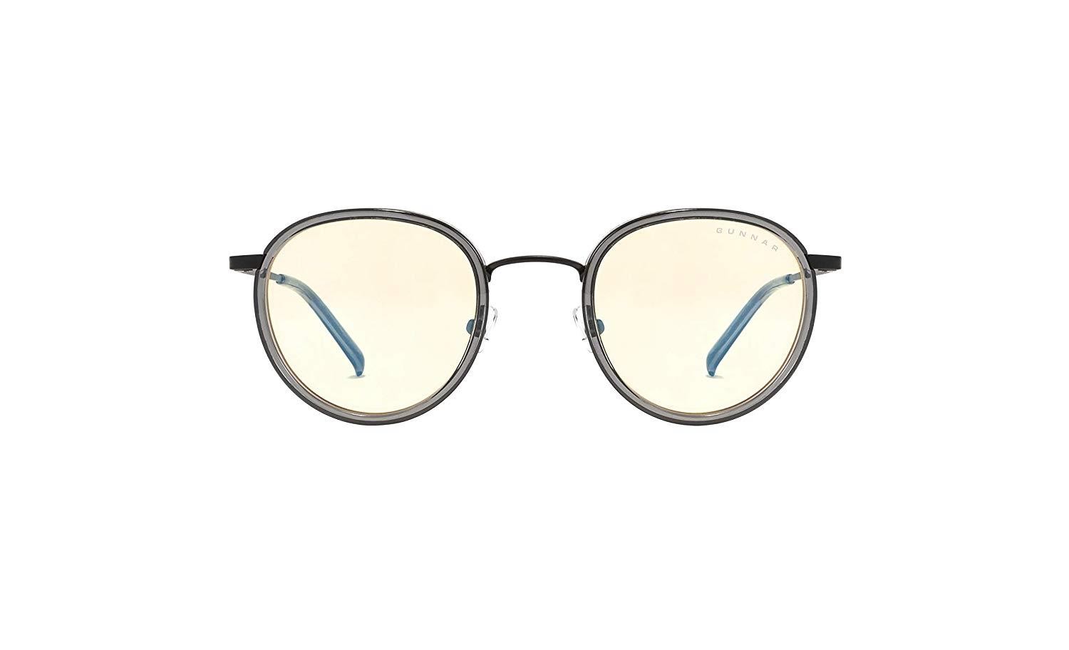 GUNNAR Gaming and Computer Eyewear/Atherton, Amber Tint - Patented Lens, Reduce Digital Eye Strain, Block 65% of Harmful Blue Light (Onyx Frame, Amber Lens) - PC; Mac; Linux
