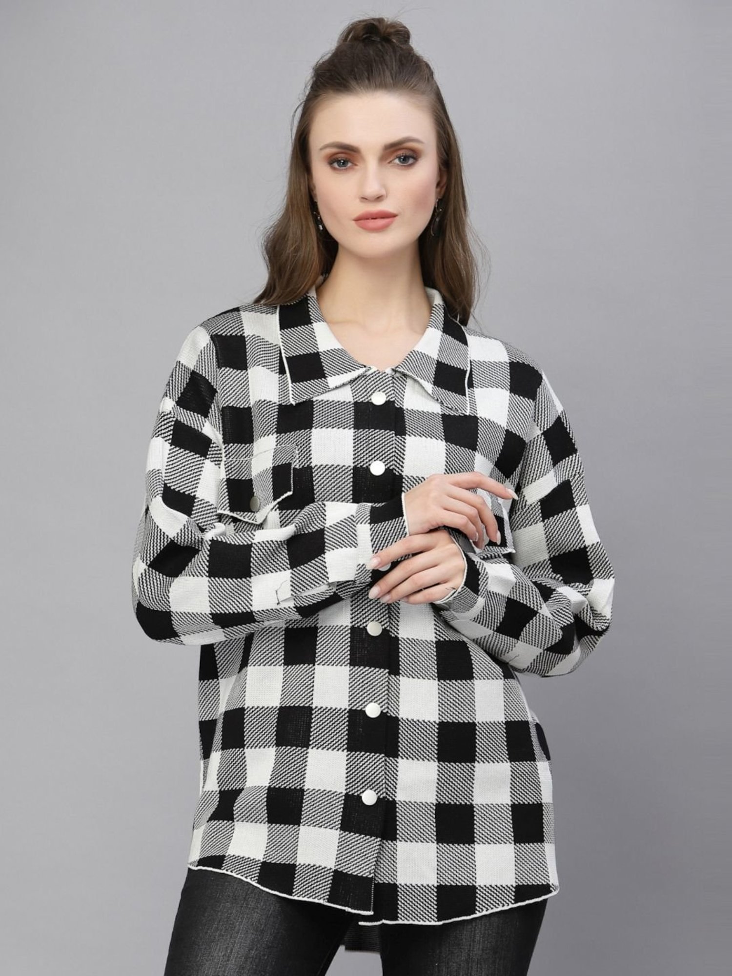 Mafadeny Black Chequered Shirt