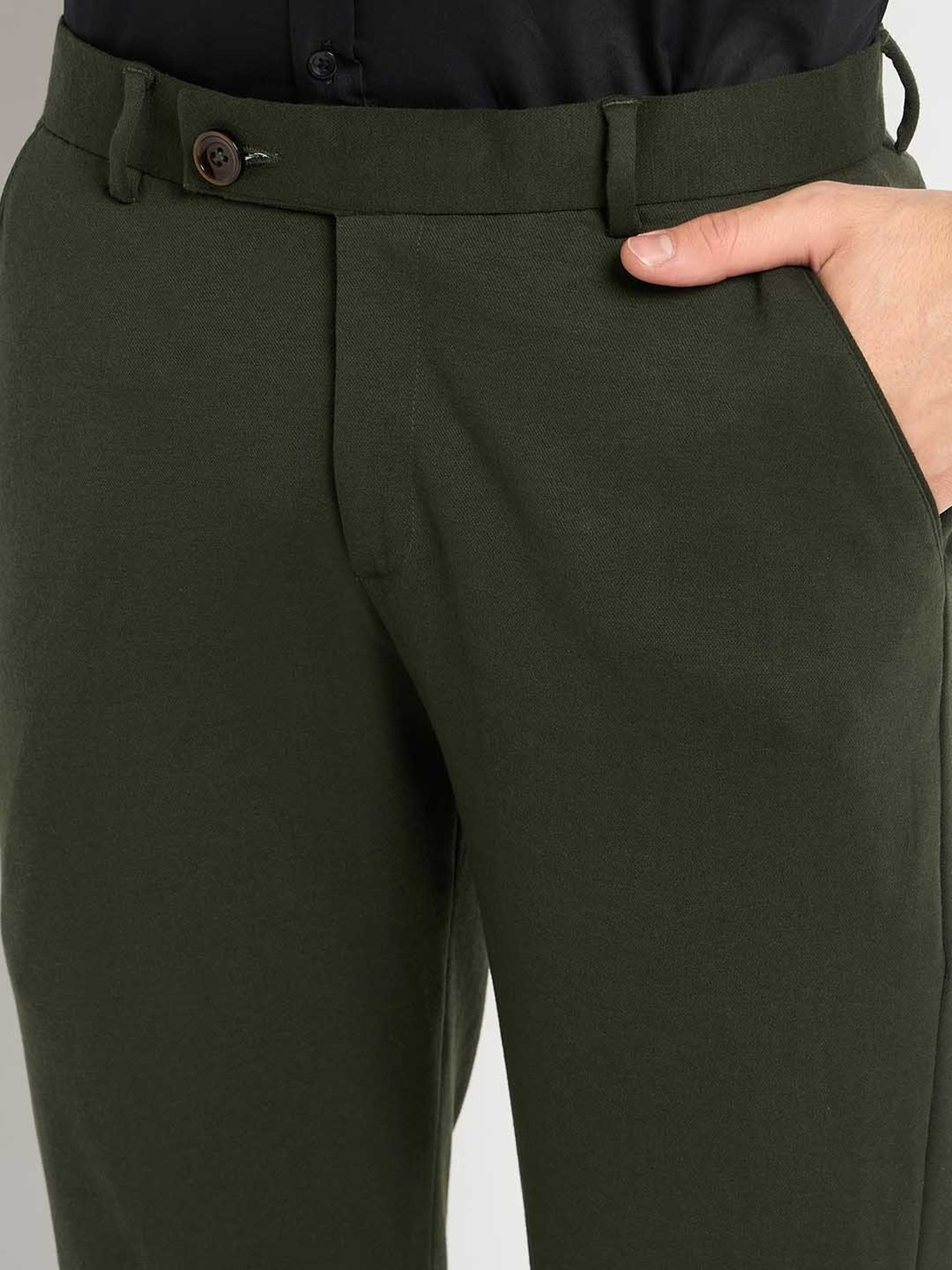 Club York Olive Regular Fit Two Piece Suit