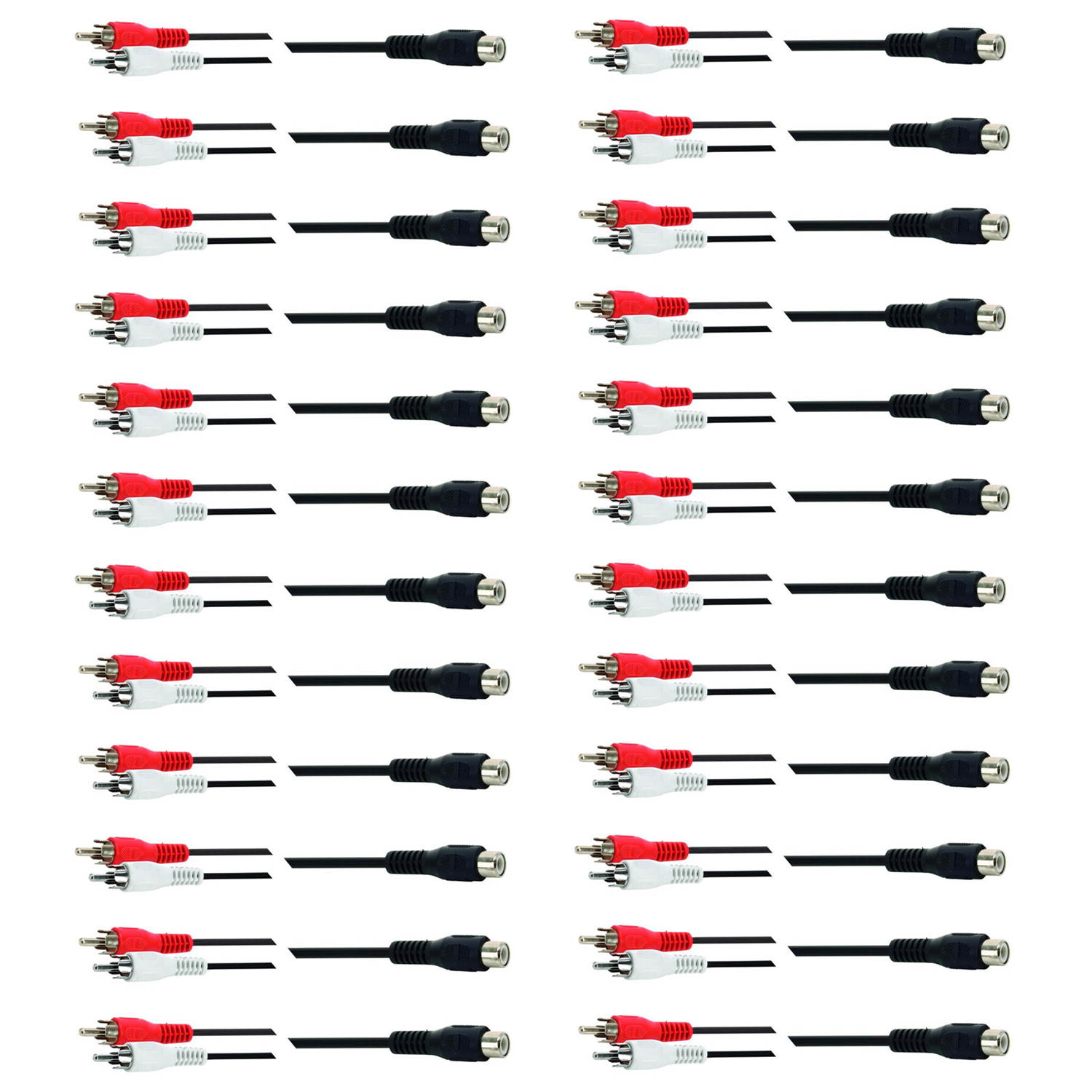 (Pack of 24 ) RCA Phono Y Splitter Leads Audio Splitting Split Cable 2 Male to 1 Female