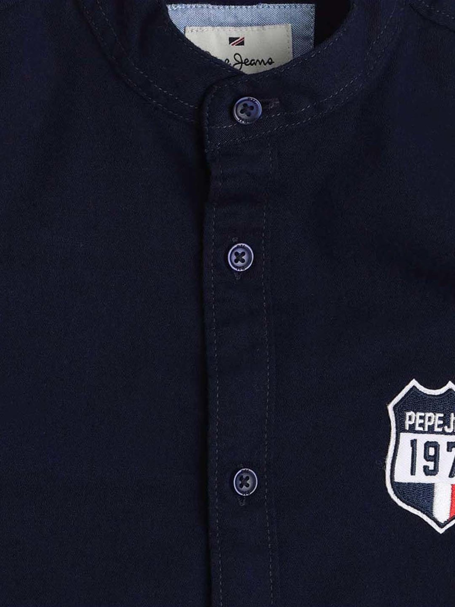 Pepe Jeans Kids Blue Cotton Regular Fit Full Sleeves Shirt