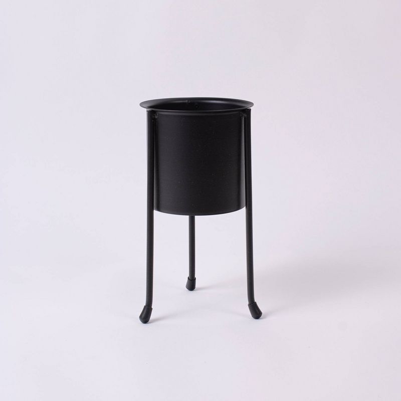 5.5" Petite Lantern Metal Table Torch Black - TIKI