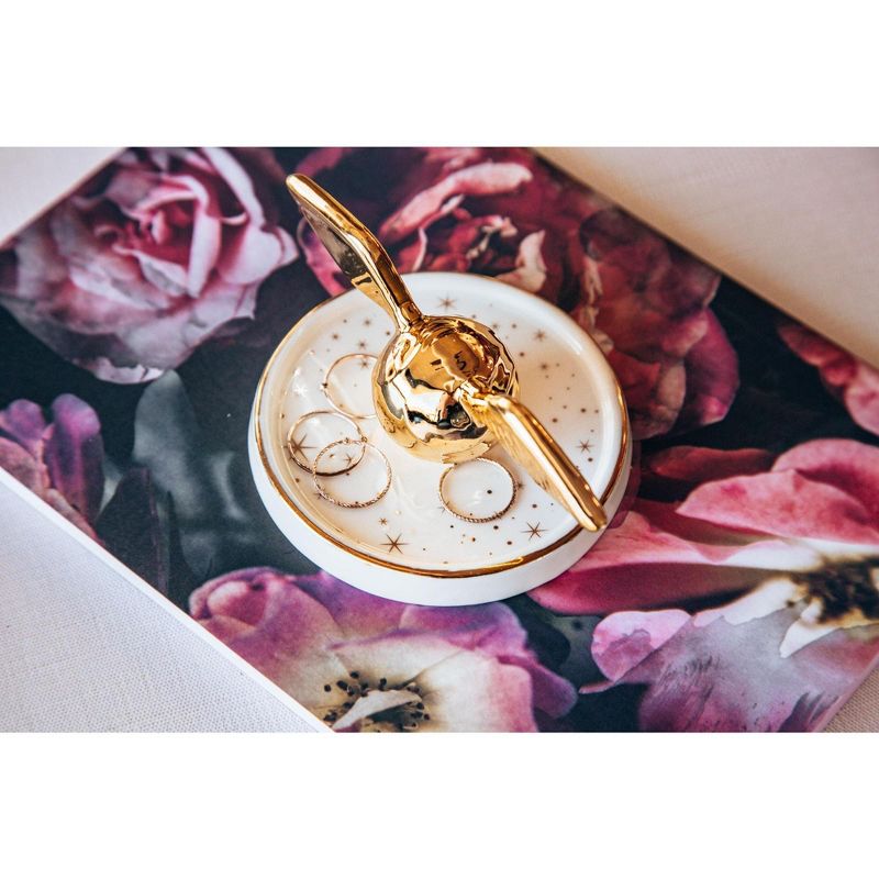 Robe Factory LLC Harry Potter Golden Snitch Ceramic Trinket Tray | 4 Inches