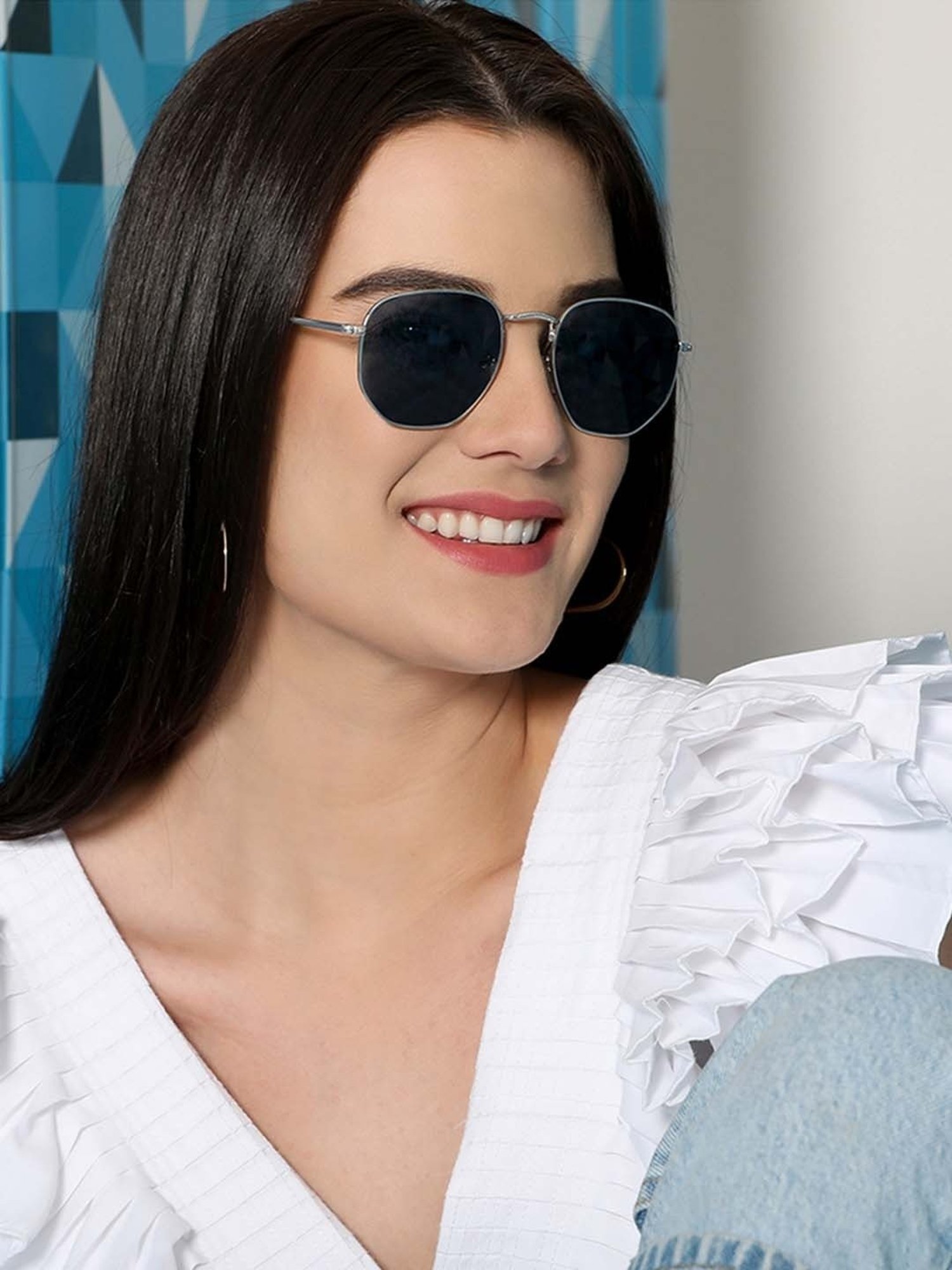 Vincent Chase by Lenskart VC S12917 Blue Polarized Square Sunglasses