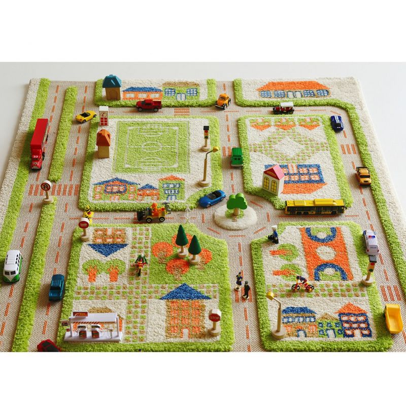 3'4"x5' Rectangle Indoor and Outdoor Tufted and Hooked Accent Rug Green - IVI