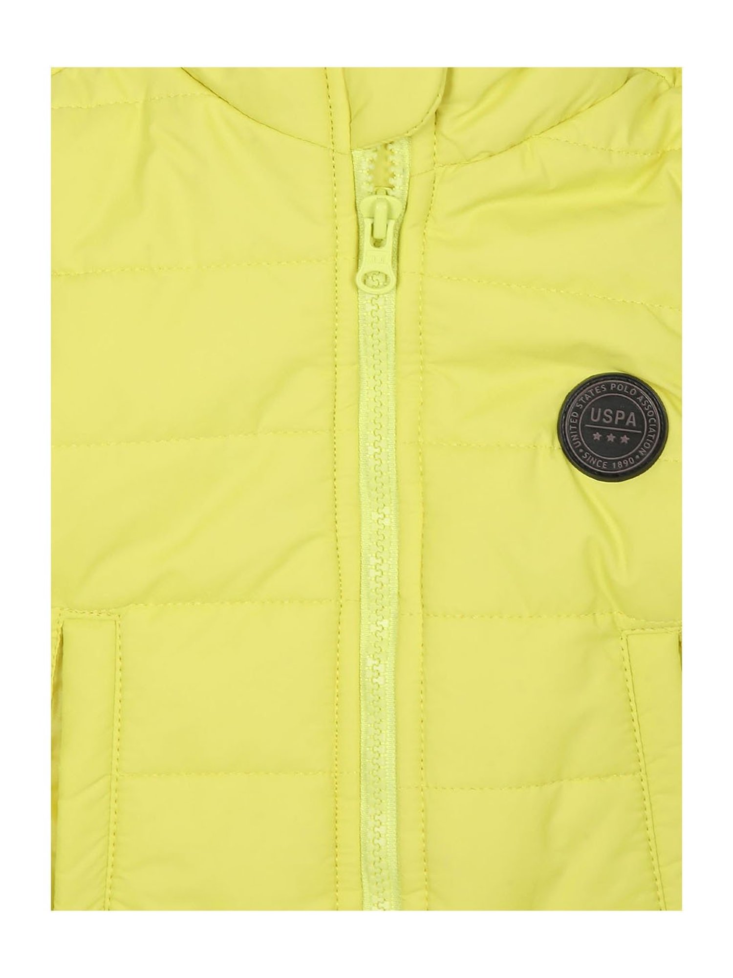 U.S. Polo Assn. Kids Yellow Solid Full Sleeves Puffer Jacket