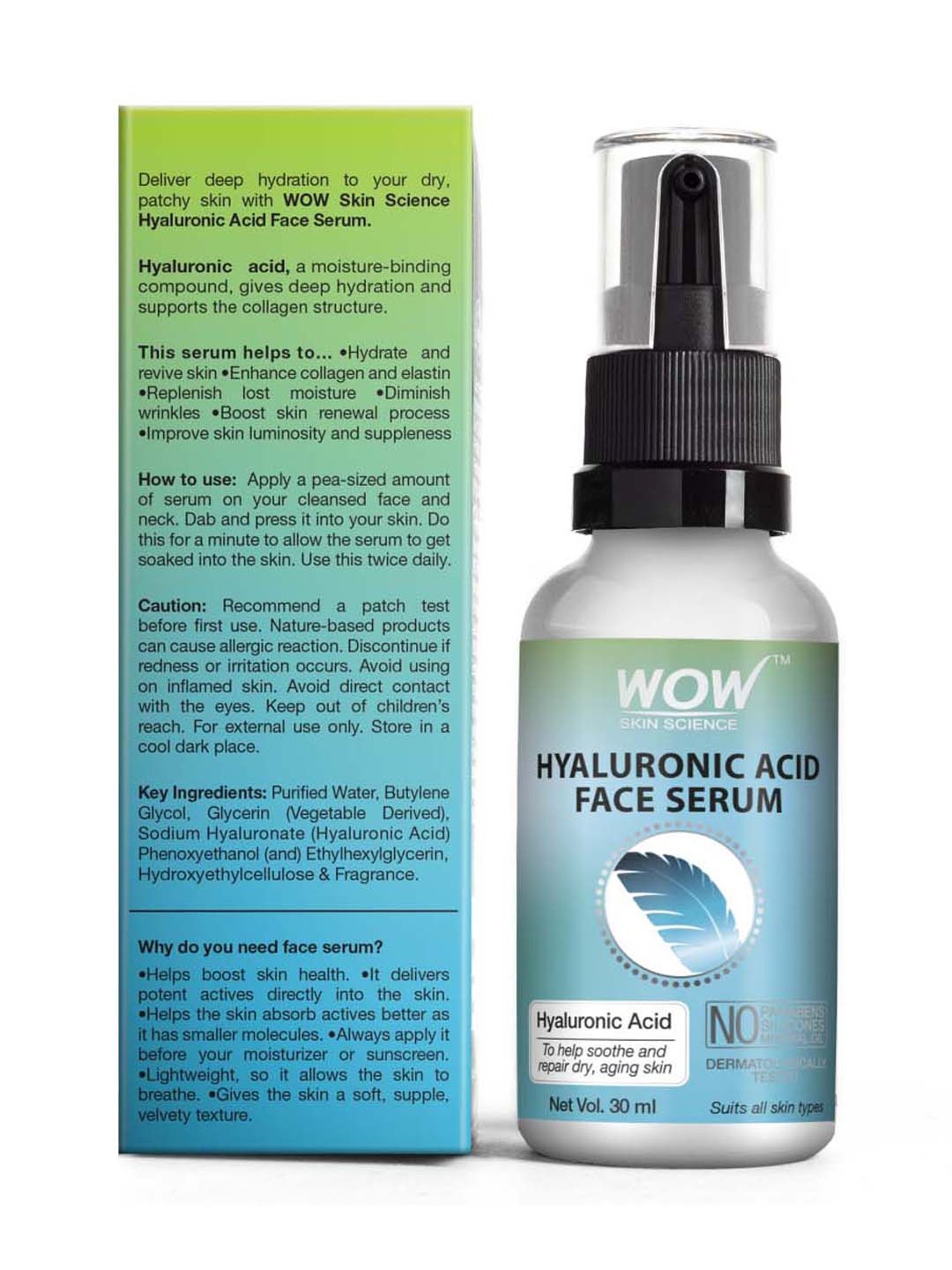 WOW Skin Science Hyaluronic Acid Moisturising Face Serum - 30 ml