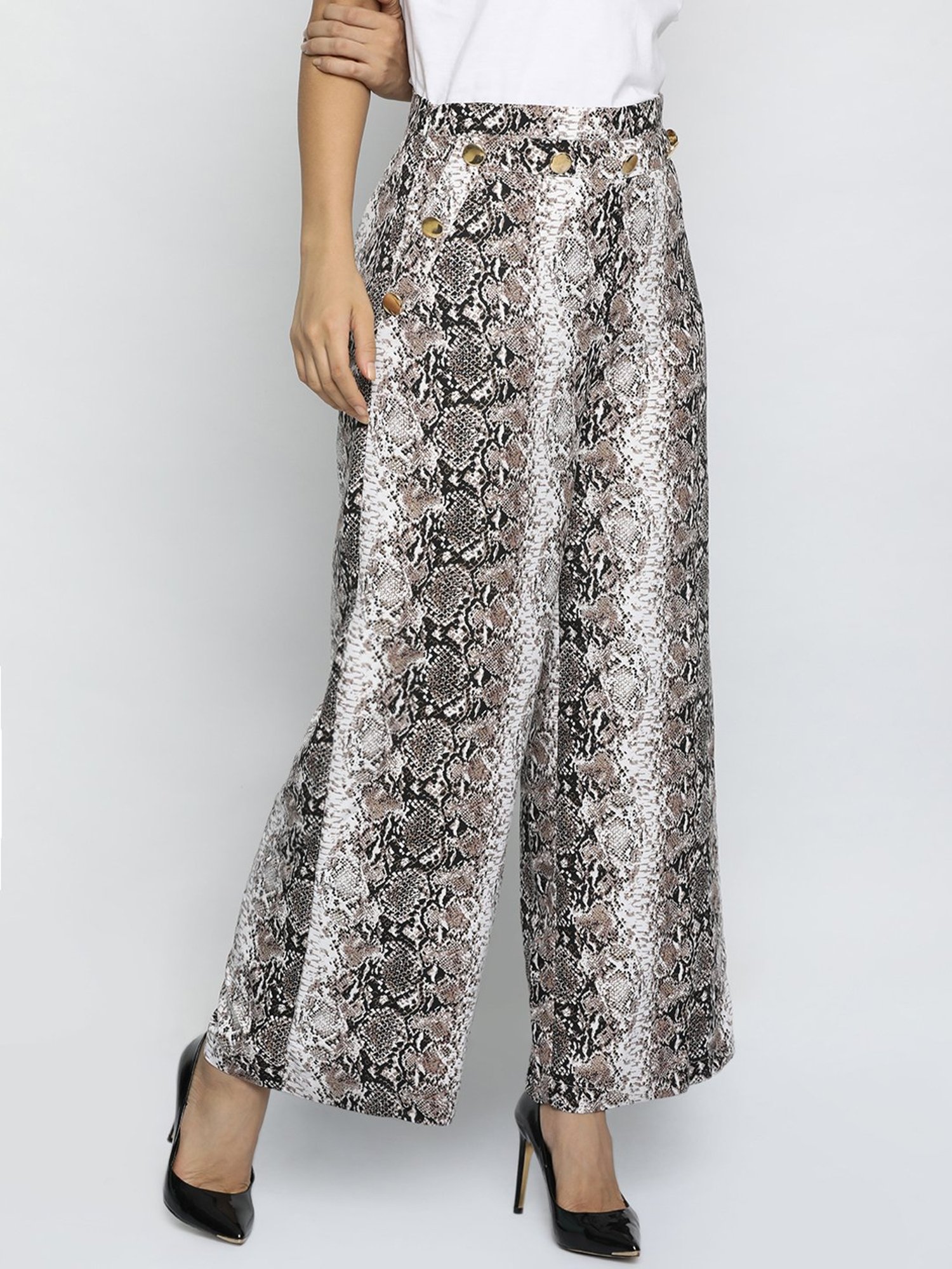 ISU Beige Printed Trousers