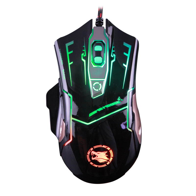 M738 Gaming Mouse Wired Breathing Light Ergonomic Game USB Computer Mice Multicolor Gamer Desktop Laptop PC Gaming Mouse, 6 Buttons Gaming Mice for Windows 7/8/10/XP Vista Linux Black