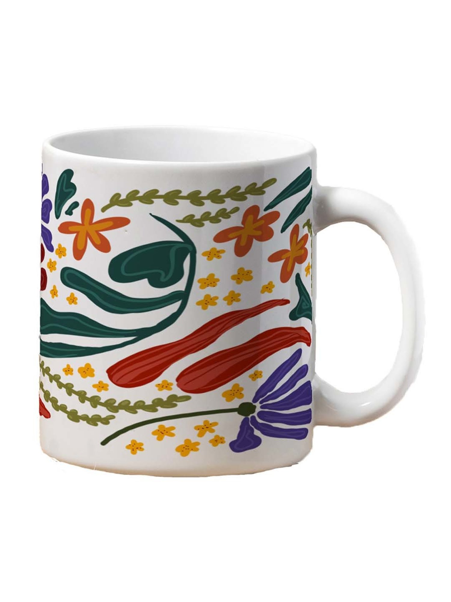 Nestroots White Stoneware Artistic Expression Coffee Mug (0.325 L)