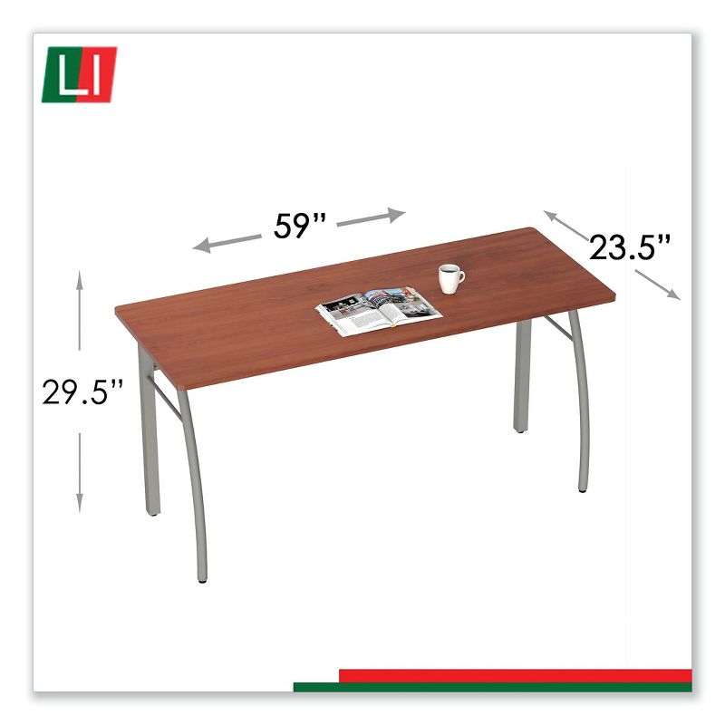 Linea Italia(R) Trento Line Rectangular Desk, 59 1/8w x 23 5/8d x 29 1/2h, Cherry TR742CH