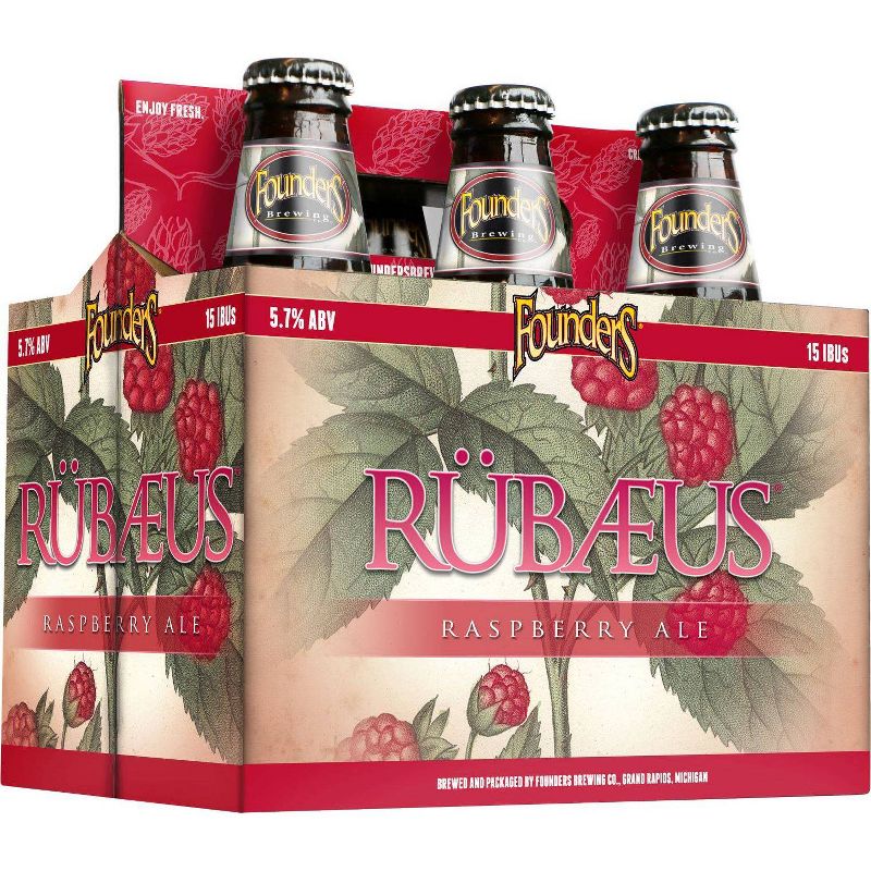 Founders Rübæus Raspberry Ale Beer - 6pk/12 fl oz Bottles