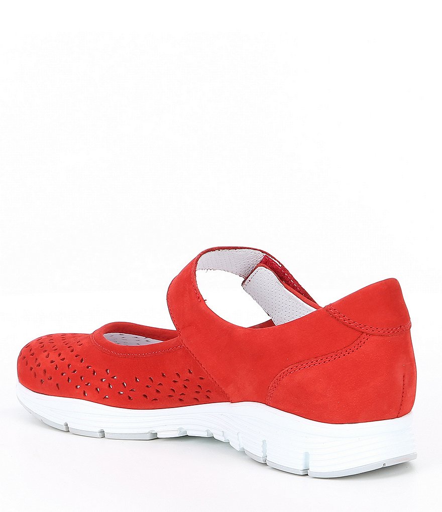 Mephisto Perforated Leather Flat Mary Janes