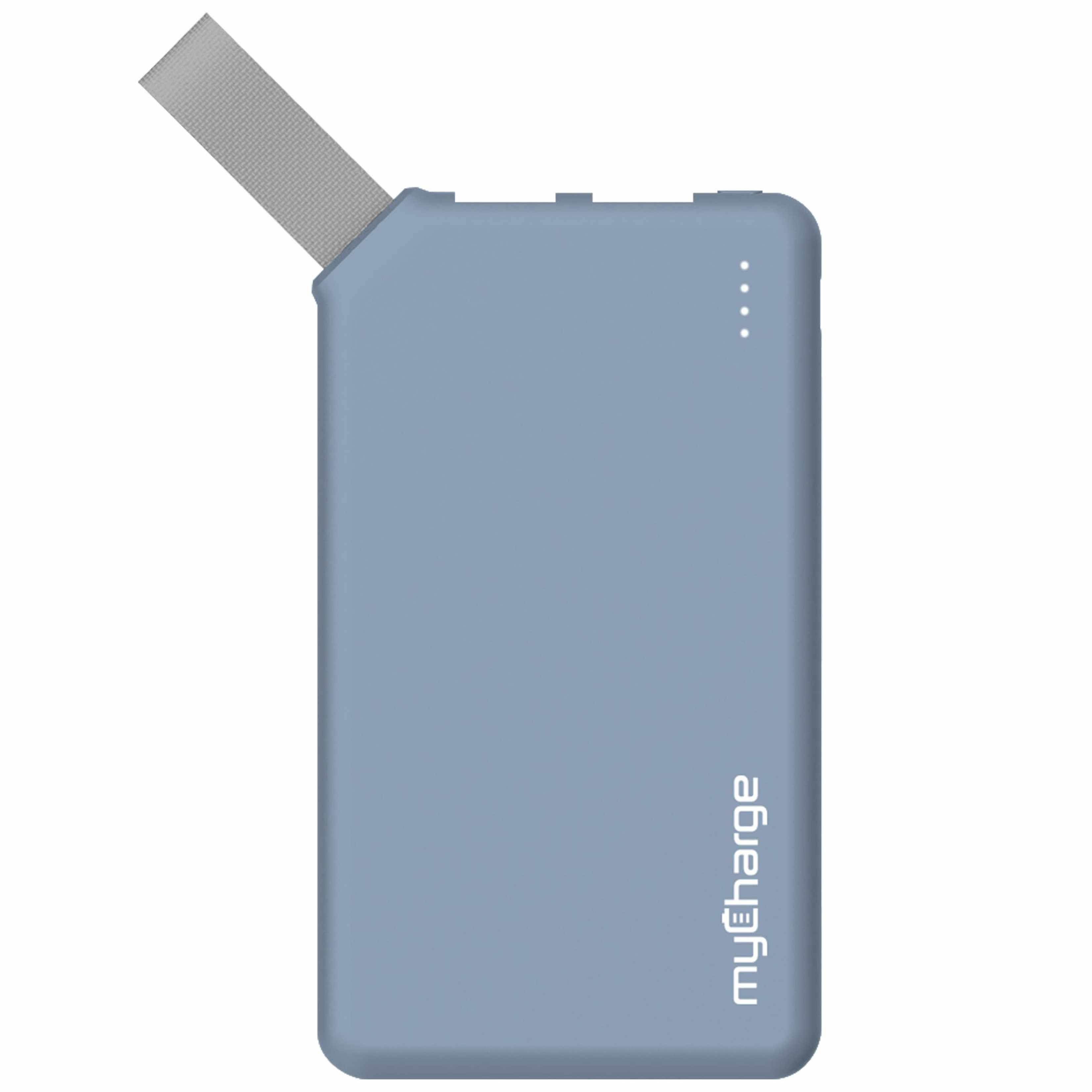 mycharge go big portable charger 6000mah external battery pack power bank for cell phones apple iphone xs, xs max, xr, x, 8, 7, 6, se, 5, samsung galaxy, lg, motorola, htc, nokia, blackberry  blue