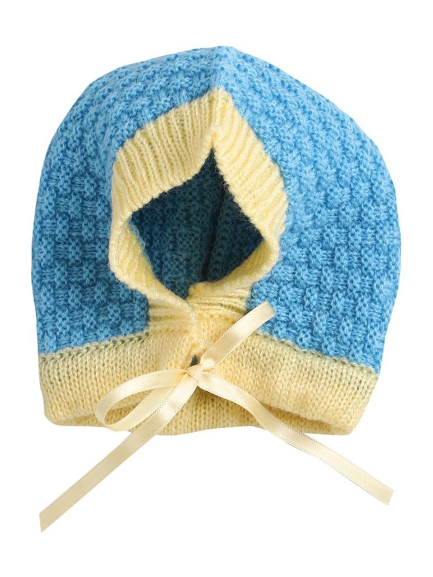 Little Angels Kids Blue & Beige Color Block Full Sleeves Sweater Set