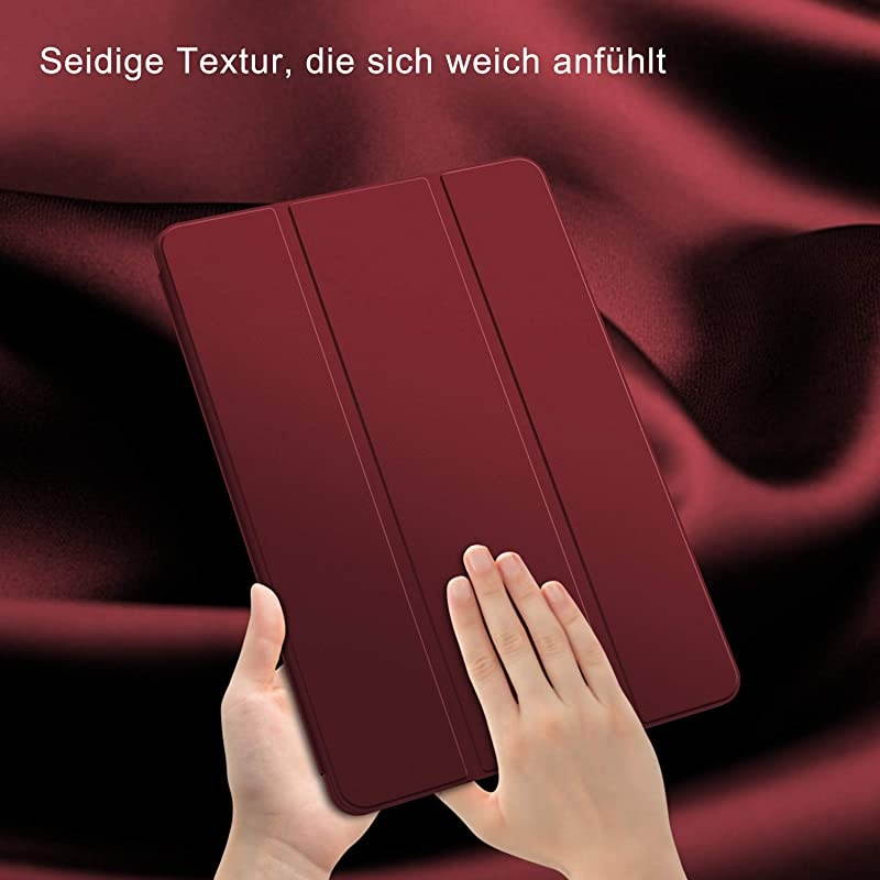 iPad 7th Generation Case New iPad Case 102 Case 2019 with Pencil Holder Lightweight Smart Cover with Soft TPU Back Auto SleepWake for iPad 7th Gen 2019Red Wine