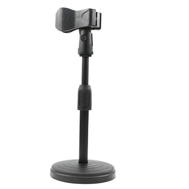 oldable Desktop Mic Stand Adjustable Angle Foldable Table Tops Microphone Mount Holder Stand Bracket Plastic Black
