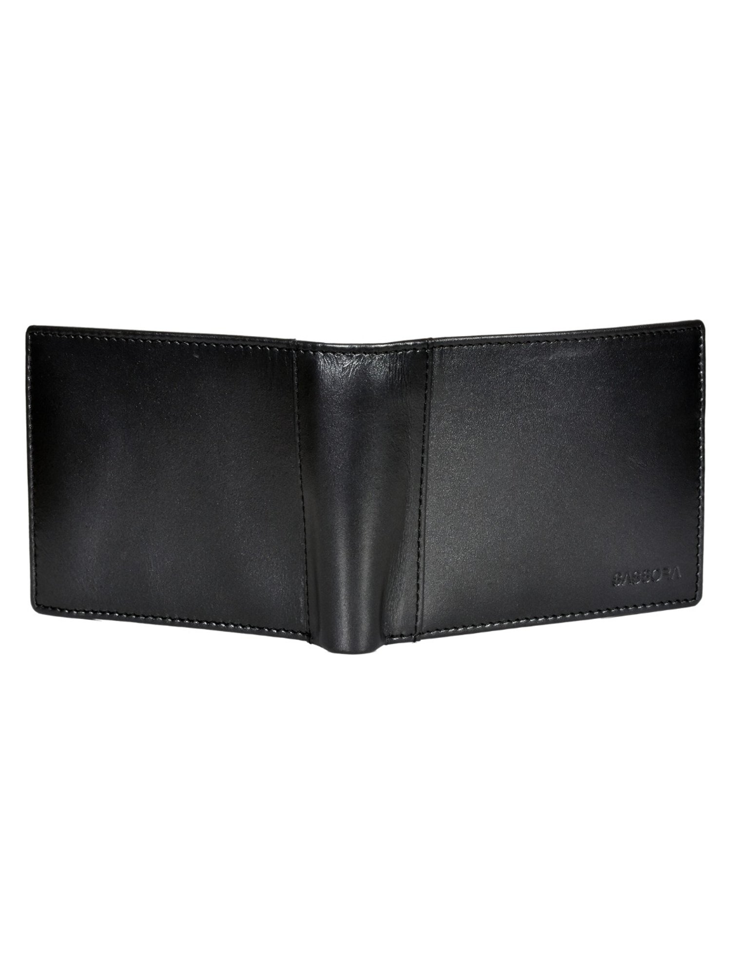 SASSORA JADE Black Leather RFID Bi-Fold Wallet