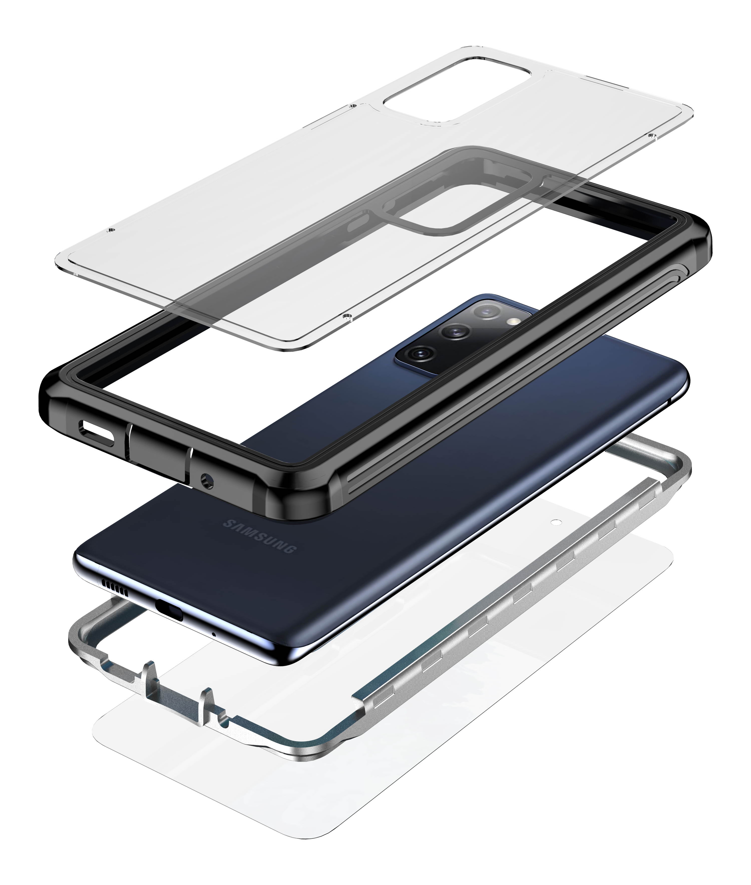 JS Designed FOR Samsung S20 FE Case 6.5",Full Body with Built-in Screen Protector Rugged Clear Shockproof Bumper X-Series Case for Samsung S20 FE Case 6.5 inch Case Black,not Waterproof