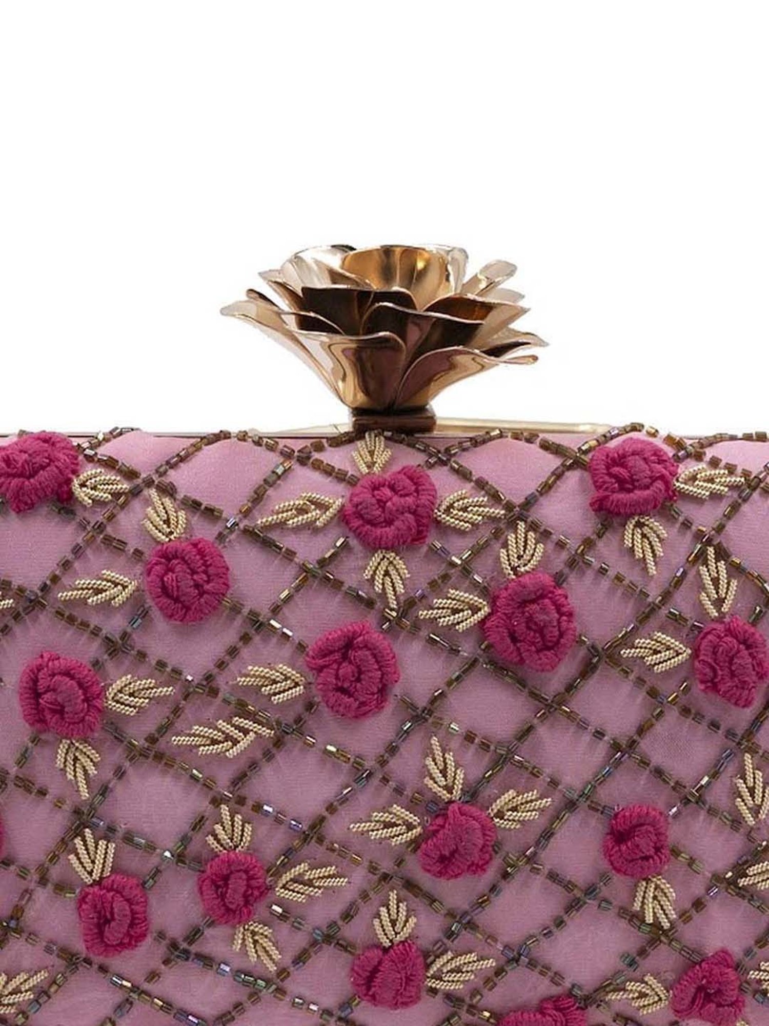 Sugarcrush Pink Embroidered Clutch