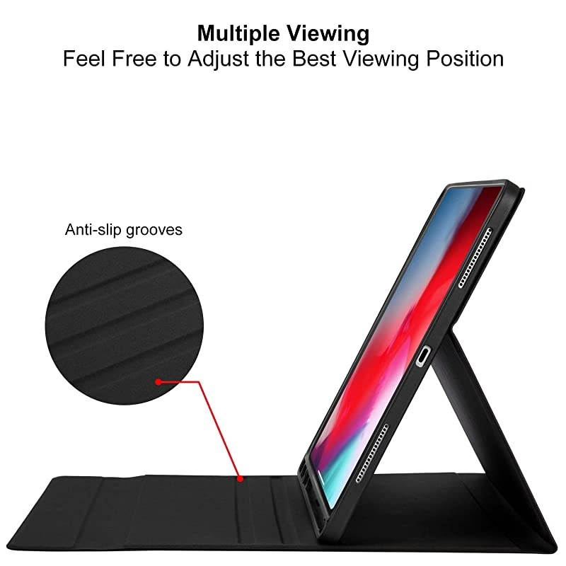 Pro 129 Case with Keyboard2018 Support Apple Pencil Charging with Pencil Holder Magnetically Detachable Wireless Keyboard for Pro 129 2018 Not for 20172015 Black