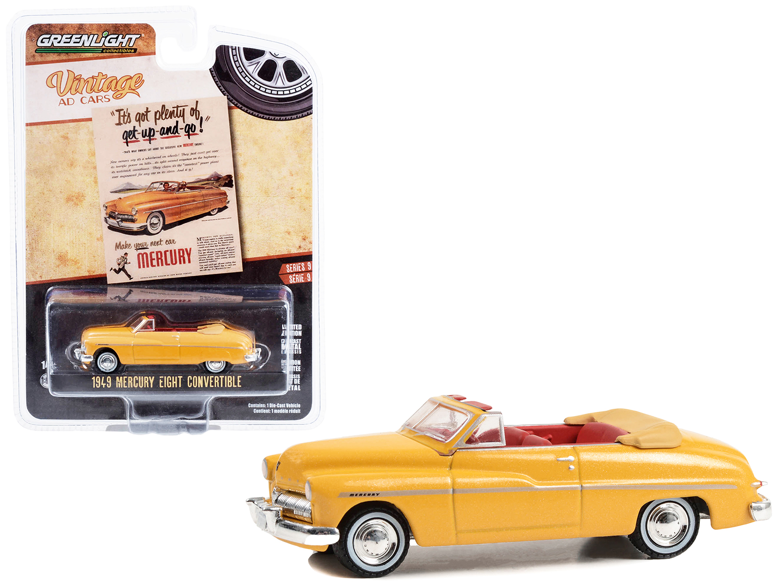 1969 Mercury Cougar Eliminator Competition Orange with Black Stripes "GreenLight Muscle" Series 28 1/64 Diecast Model Car by Greenlight