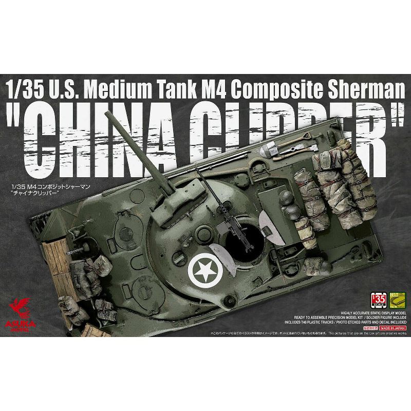 Asuka 35-034 M4 Composite Sherman "China Clipper" US Army Medium Tank 1/35 Scale Model Kit
