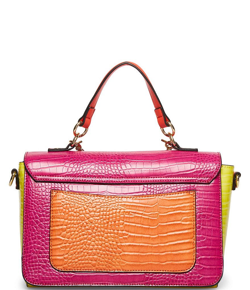 Betsey Johnson Wild Crocodile-Embossed Colorblock Satchel Bag