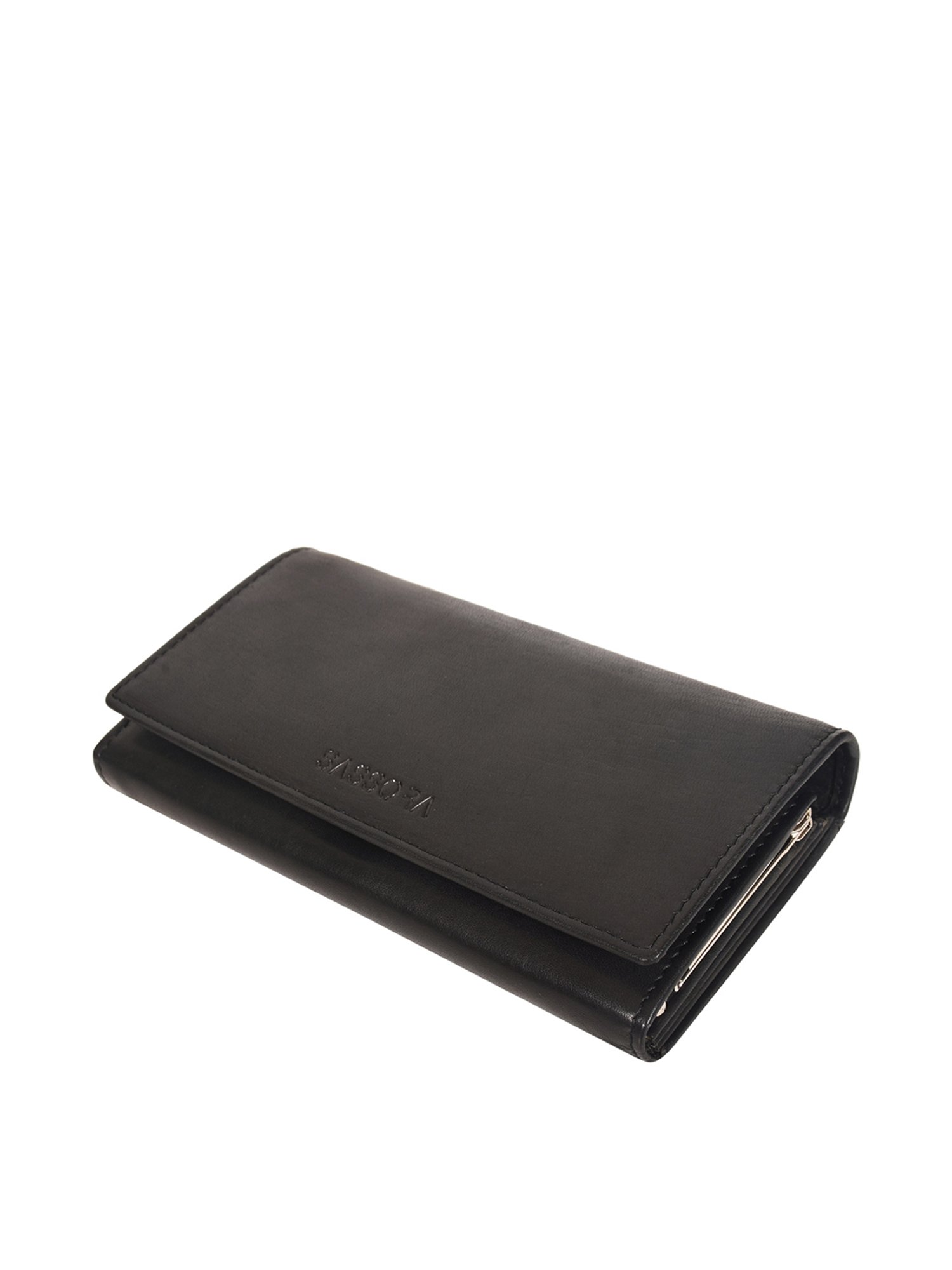 SASSORA Black Solid Rfid Wallet for Women