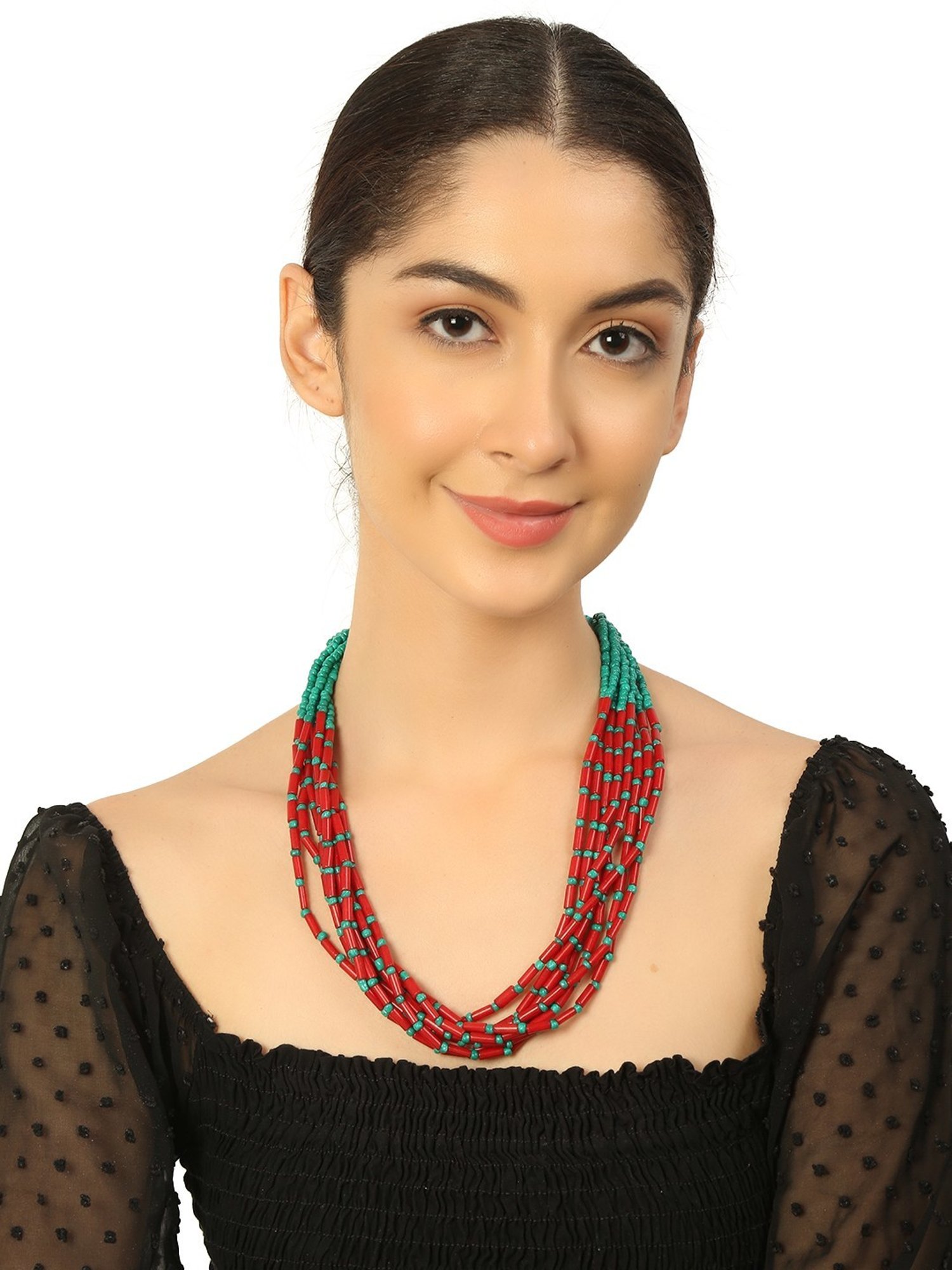 ToniQ Gold-Plated White Baroque Choker Necklace for Women