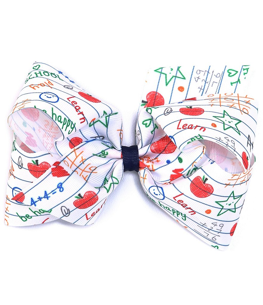 Copper Key Patterned Sparkle and Grosgrain Overlay King Bow