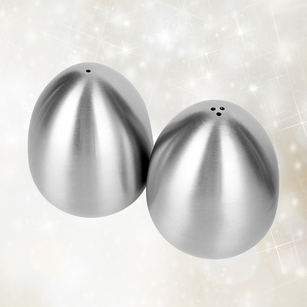 1 Pc Stainless Steel Egg Shaped Pepper Shaker Sugar Shaker Spices Seasoning Sauce Container Kitchen Supplies (1 Hole)