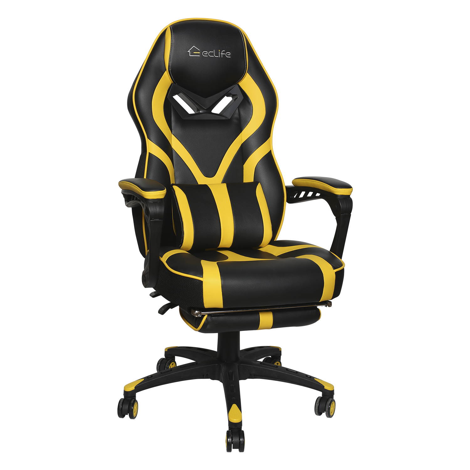 Ergonomic Gaming Chair, Home Office Computer Game Chair, Height Adjustment Recliner 360&deg; Swivel Rocker With Retractable Padded Footrest And Lumbar Pillow E-Sports Chair Super High-back Computer Chair