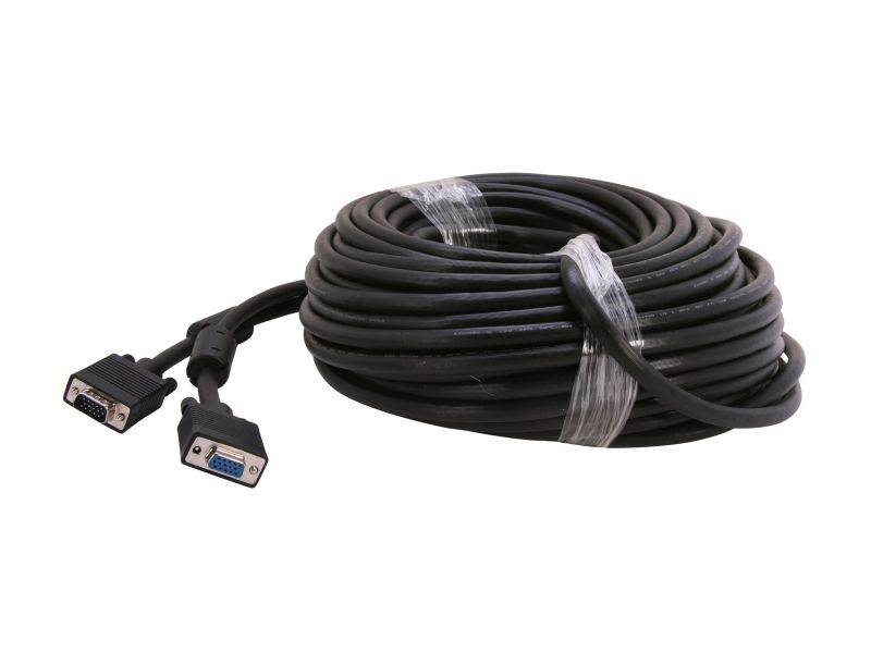 AMC CSV-F100MF 100 FT Black VGA Male to Female Monitor Extension Cable w/ Dual Ferrites