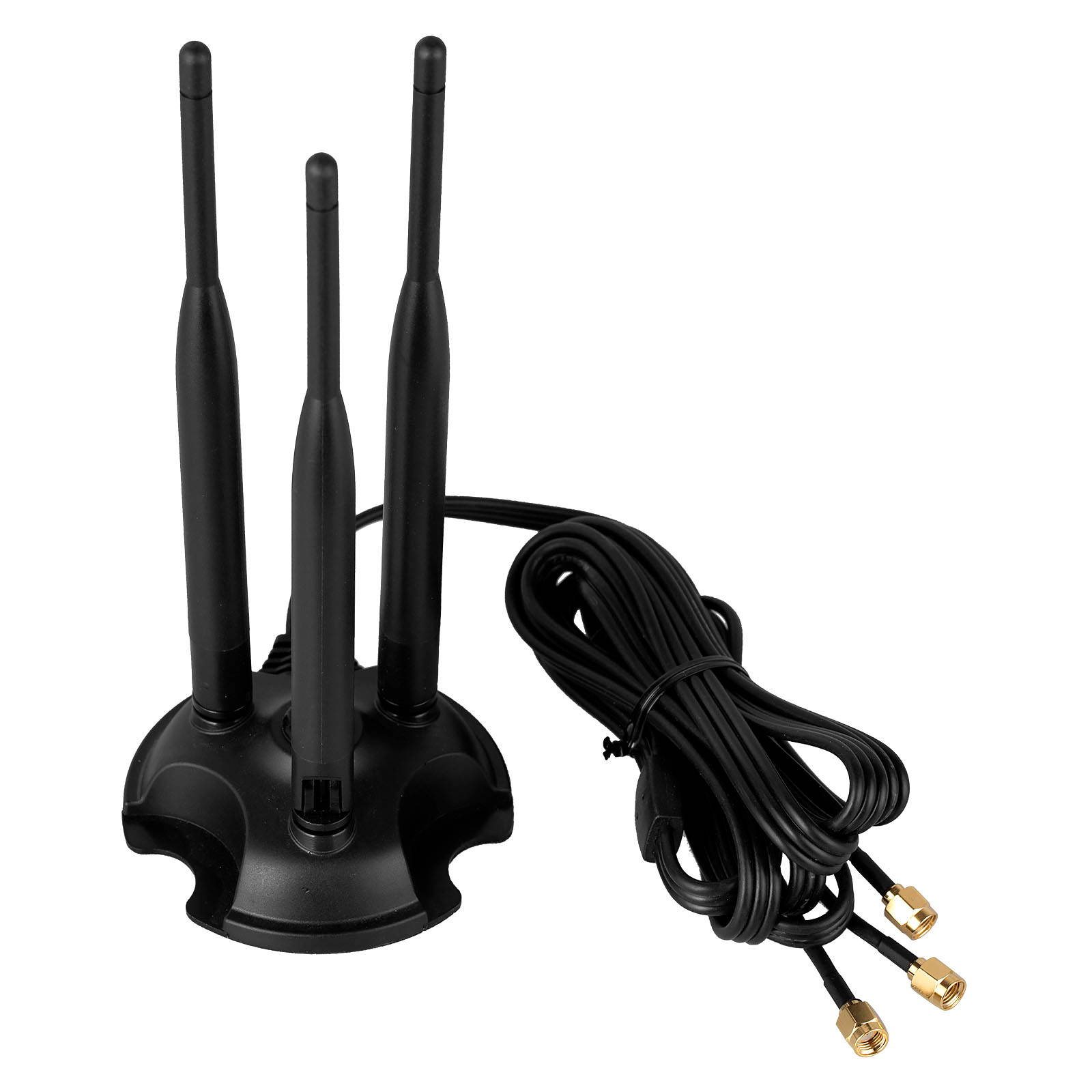 Triple 6dBi Omni Directional Wireless Antenna RP-SMA Male Magnet Base