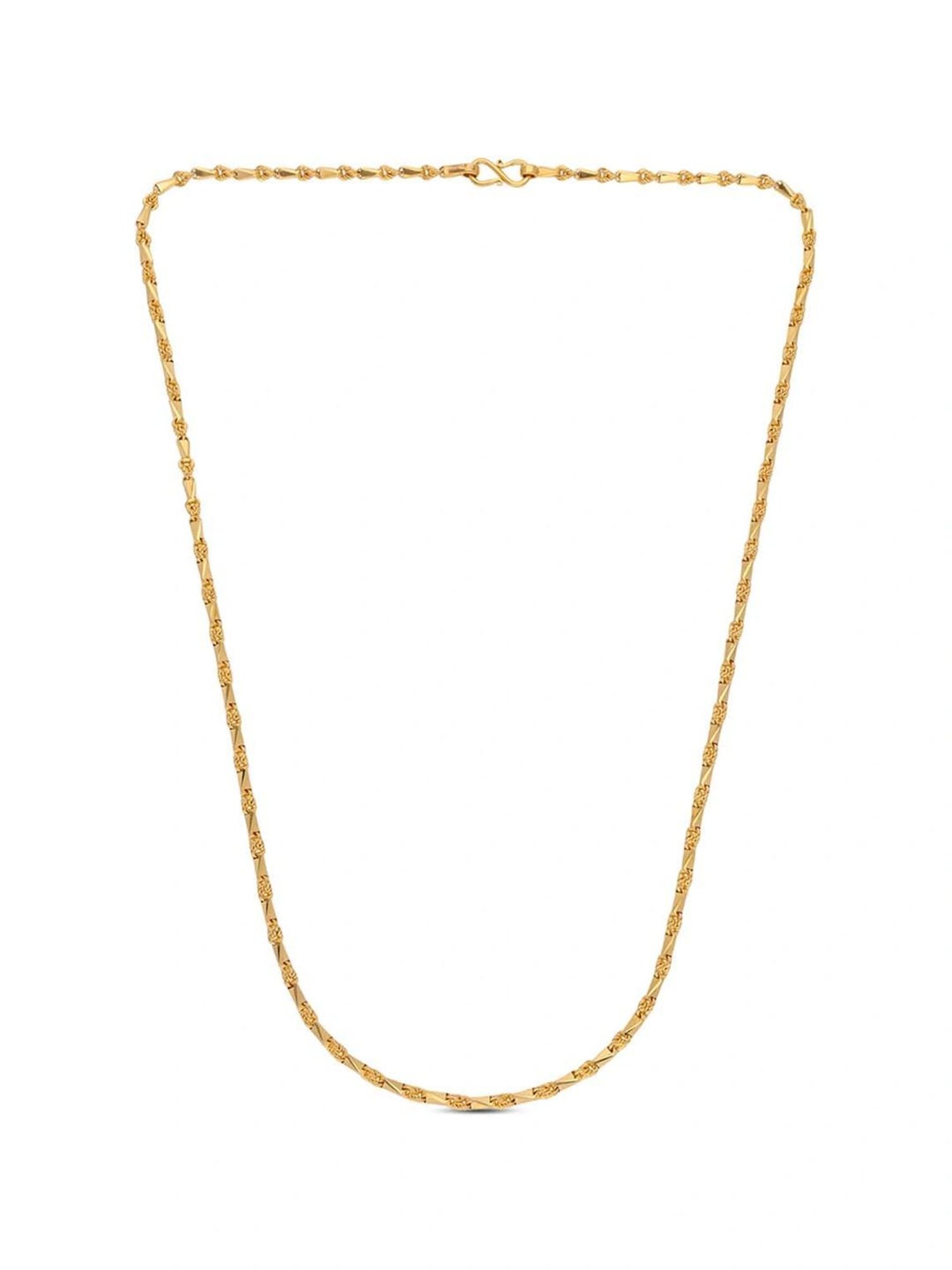 CKC Plain Gold Chain with Knot and Bulb Motif: Timeless Sophistication