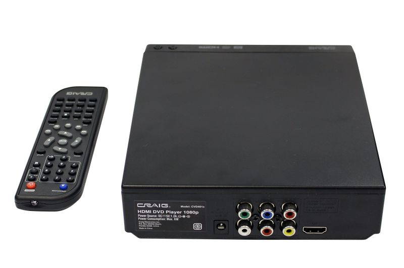 CRAIG CVD401A Compact HDMI DVD Player with Remote in Black
