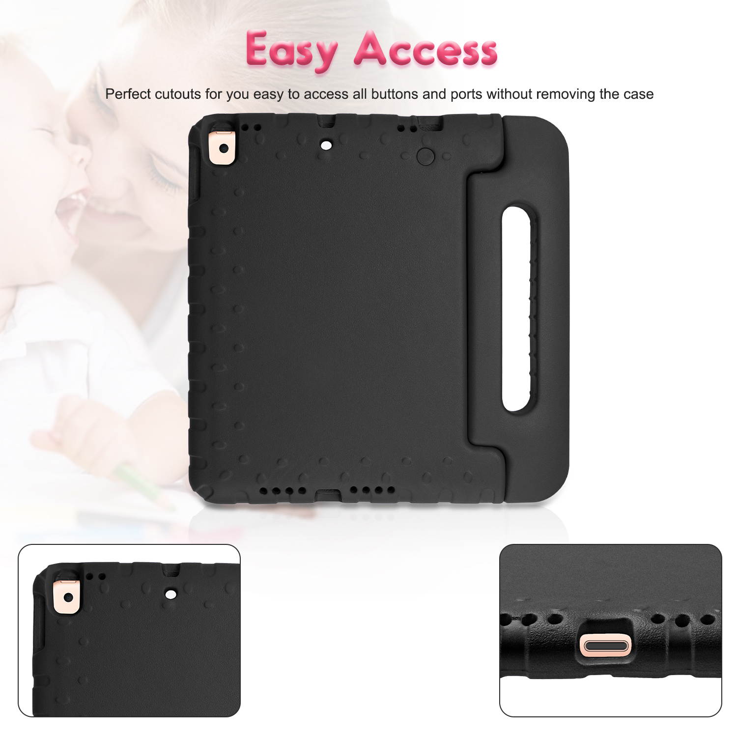 Donwell For iPad Air 4 10.9 inch 2020/iPad Pro 11 inch 2018 Stand Case Cover Kids Folding Handle Shockproof Foam Lightweight Flexible kickstand ,Full Body Rugged Boys Girls EVA Cover