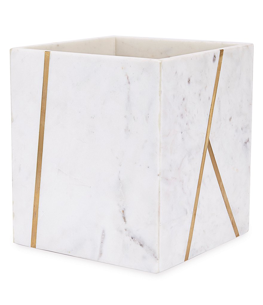 Kassatex Marble Brass Wastebasket