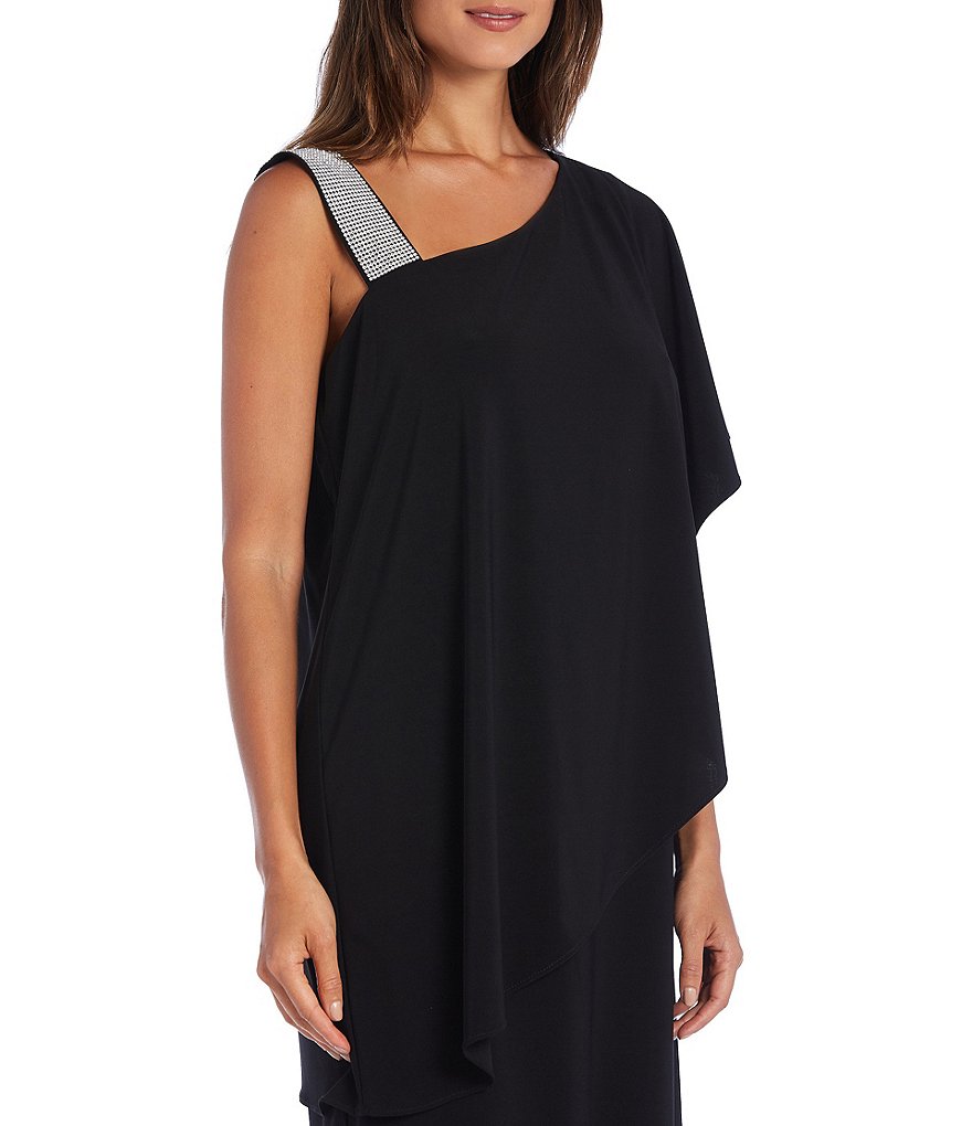 Laundry by Shelli Segal Ruffle Front Stretch Crepe Faux Wrap Dress